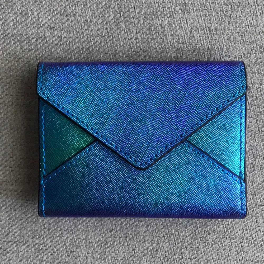 Small metallic blue Rebecca Minkoff wallet